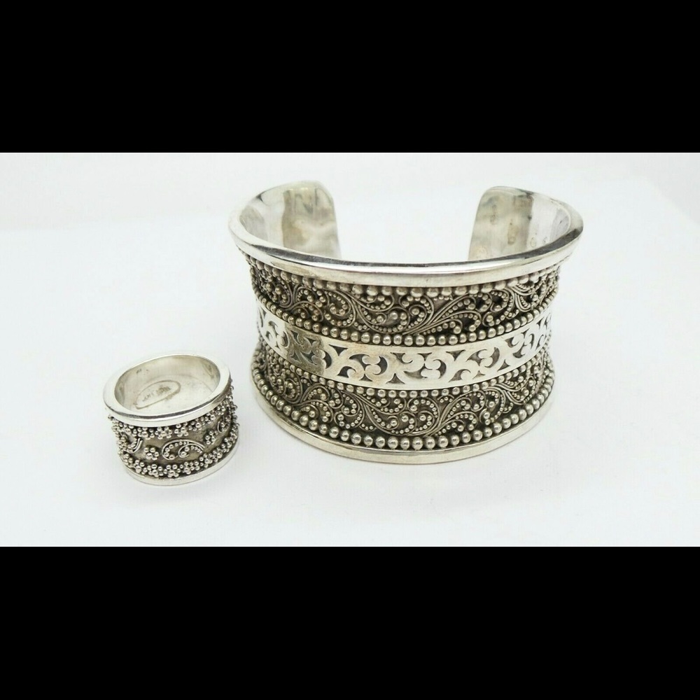 925 LOIS HILL Sterling silver CUFF BRACELET & Ring